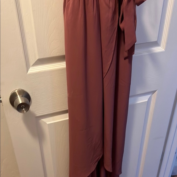 Midi Asymmetrical Wrap dusty, pink Sundress - Picture 5 of 5